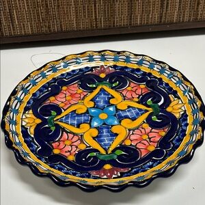 Hernandez 8”Plate Colorful Mexican Pottery Hand Painted